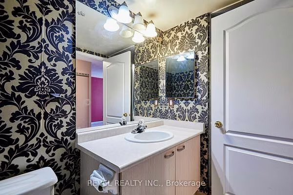 Vanity in the third-floor bathroom at 1400 The Esplanade N #411, Pickering, listed by The Gordon Brothers Team, Revel Realty Inc., Brokerage